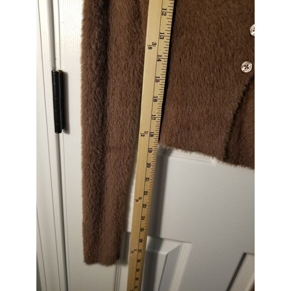 NWT Aeropostale Women’s Brown Fuzzy Long Sleeve Cropped Cardigan - Size S - Picture 6 of 6
